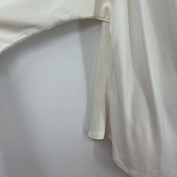 TART Cream Asymmetrical Draped Roundneck One Cold Shoulder Top - Picture 6 of 11